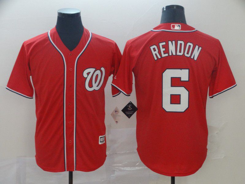 Men Washington Nationals 6 Rendon Red Game MLB Jerseys